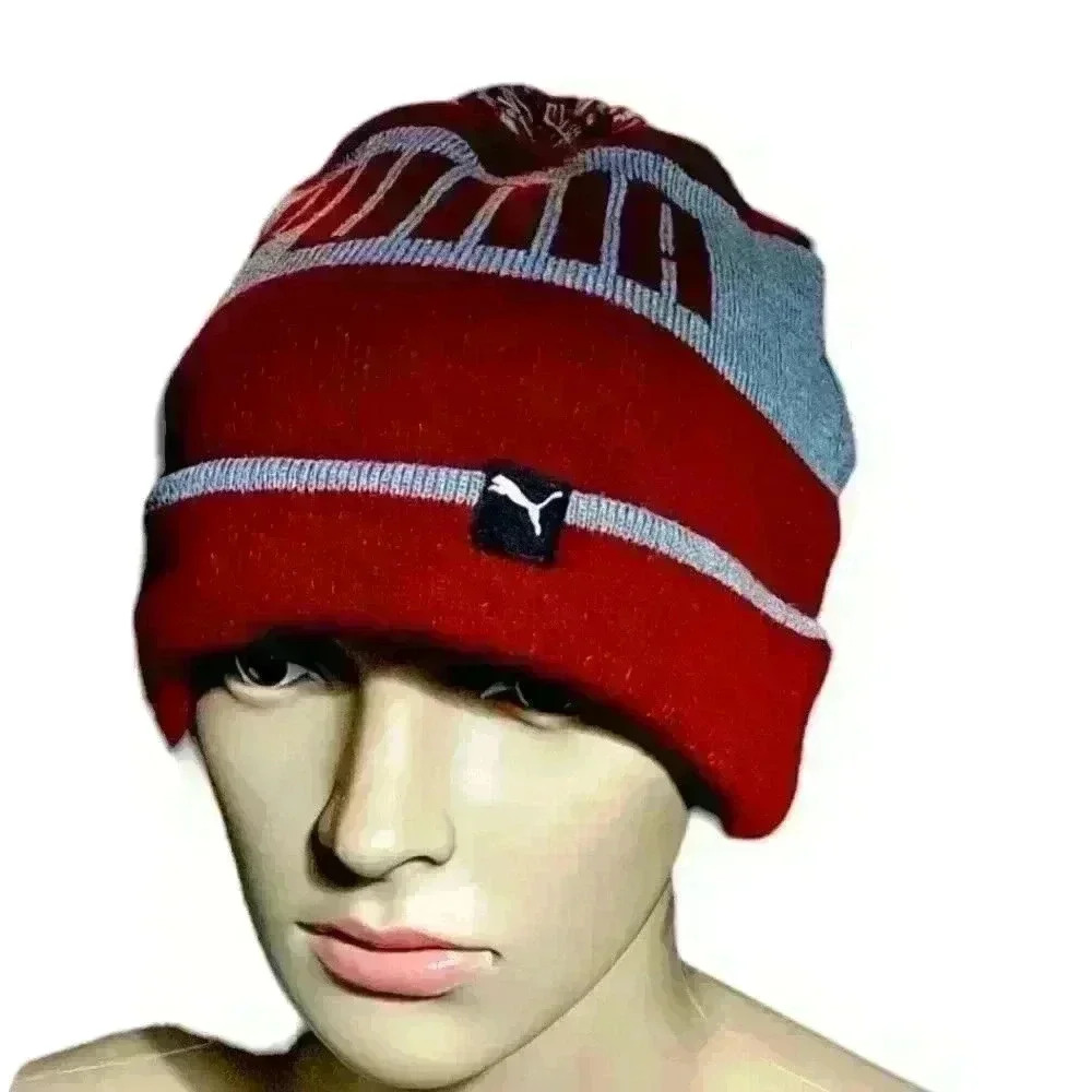 Puma Red Beanie with Pompom - Picture 7 of 8